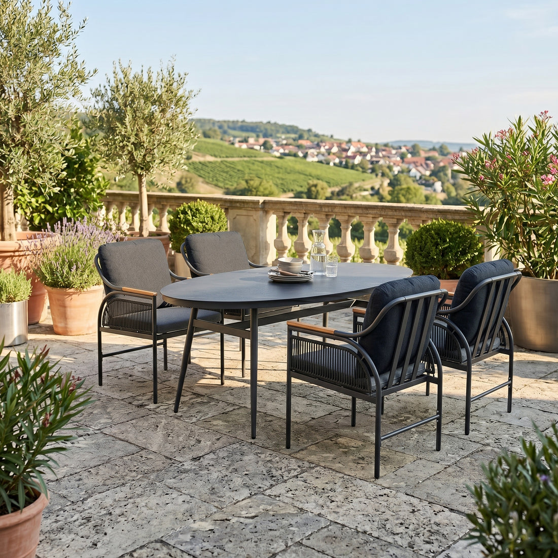 🌺🌺🌺  WERBUNG 🌺🌺🌺  Italienischer Chic! Komfort 5 tlg Dining Set Valencia / sehr bequem &amp; einladend
