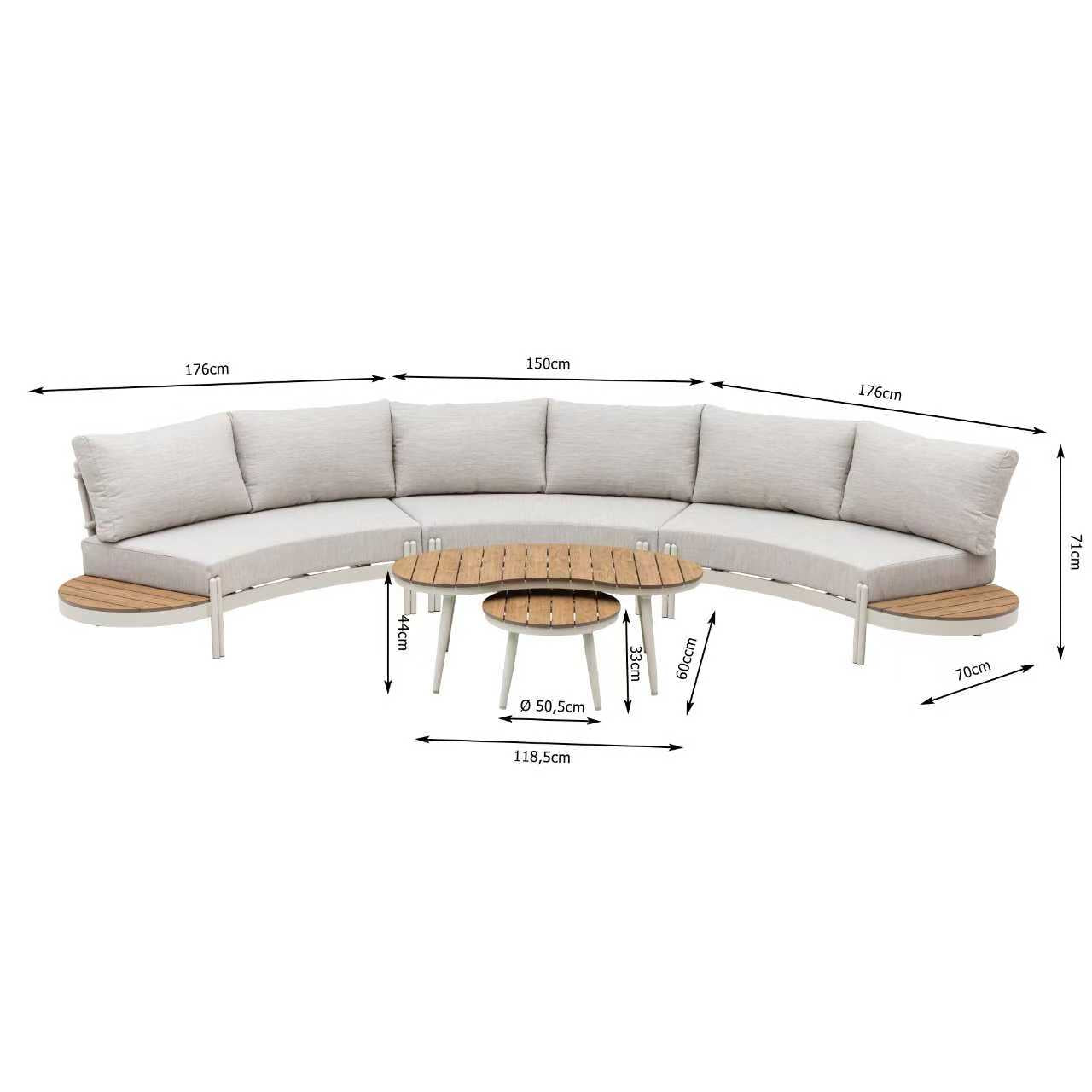 EIN TRAUM IN NATUR! Lounge Set Ronda natur / olive grün wetterfeste Olefin Bezug