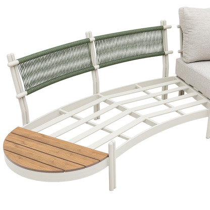 Aluminium / Rope Lounge Set Ronda in natur / olive grün