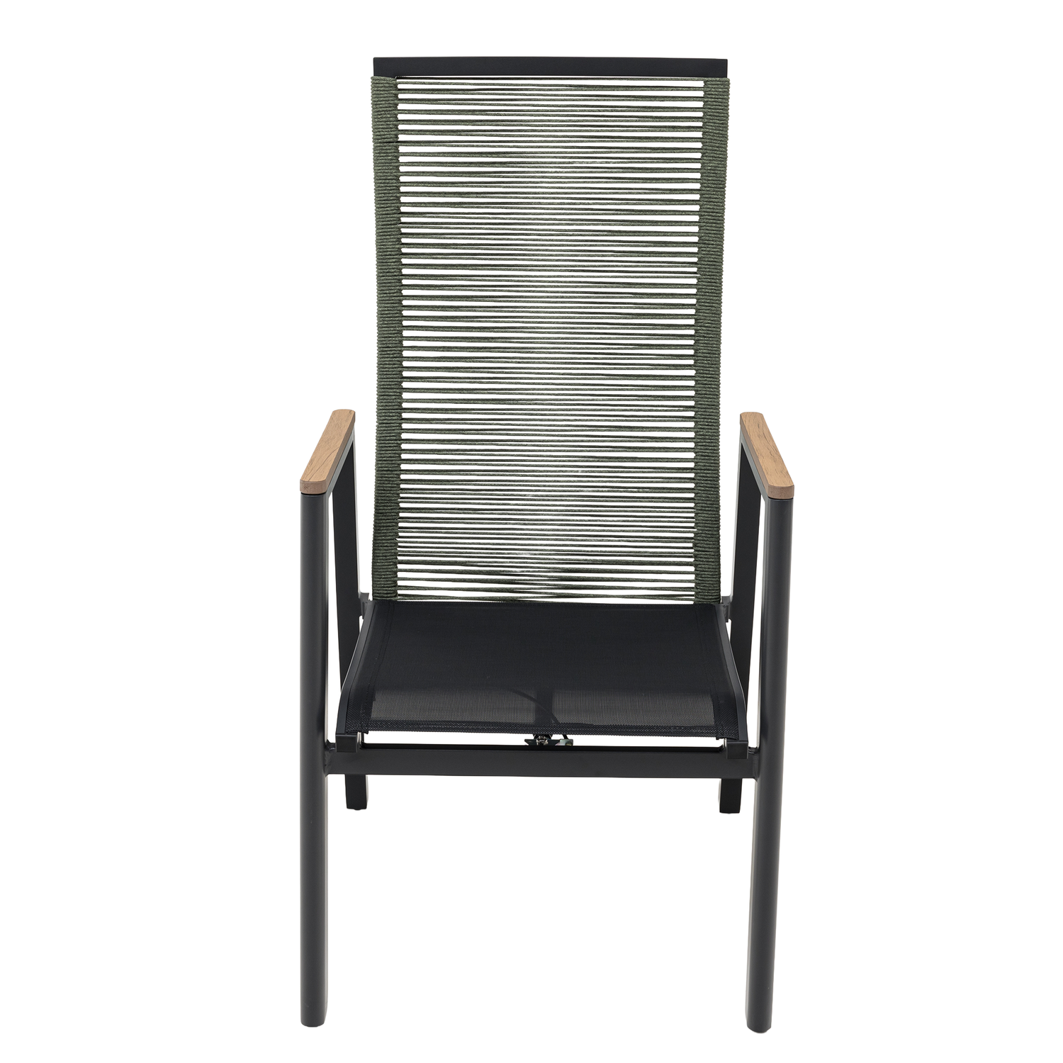 Aluminium / Rope Deluxe Move Sessel Arona in anthrazit / olive grün