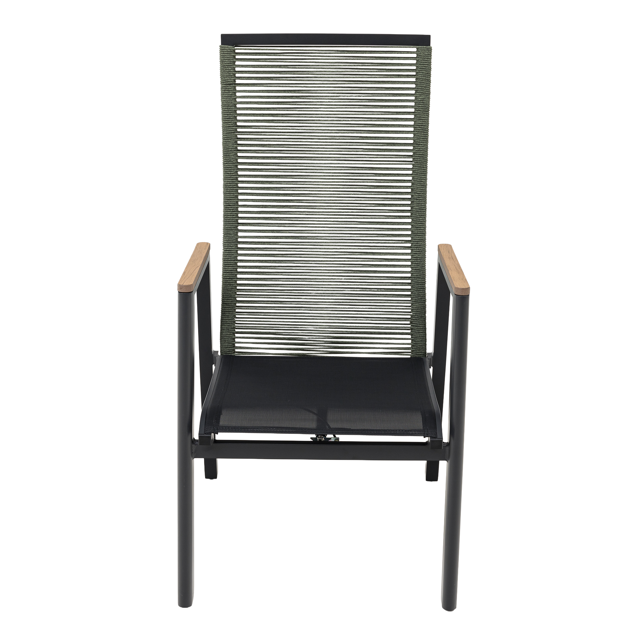 Aluminium / Rope Deluxe Move Sessel Arona in anthrazit / olive grün