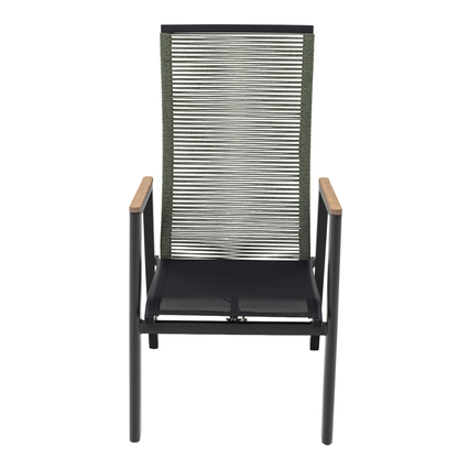 Aluminium / Rope Deluxe Move Sessel Arona in anthrazit / olive grün