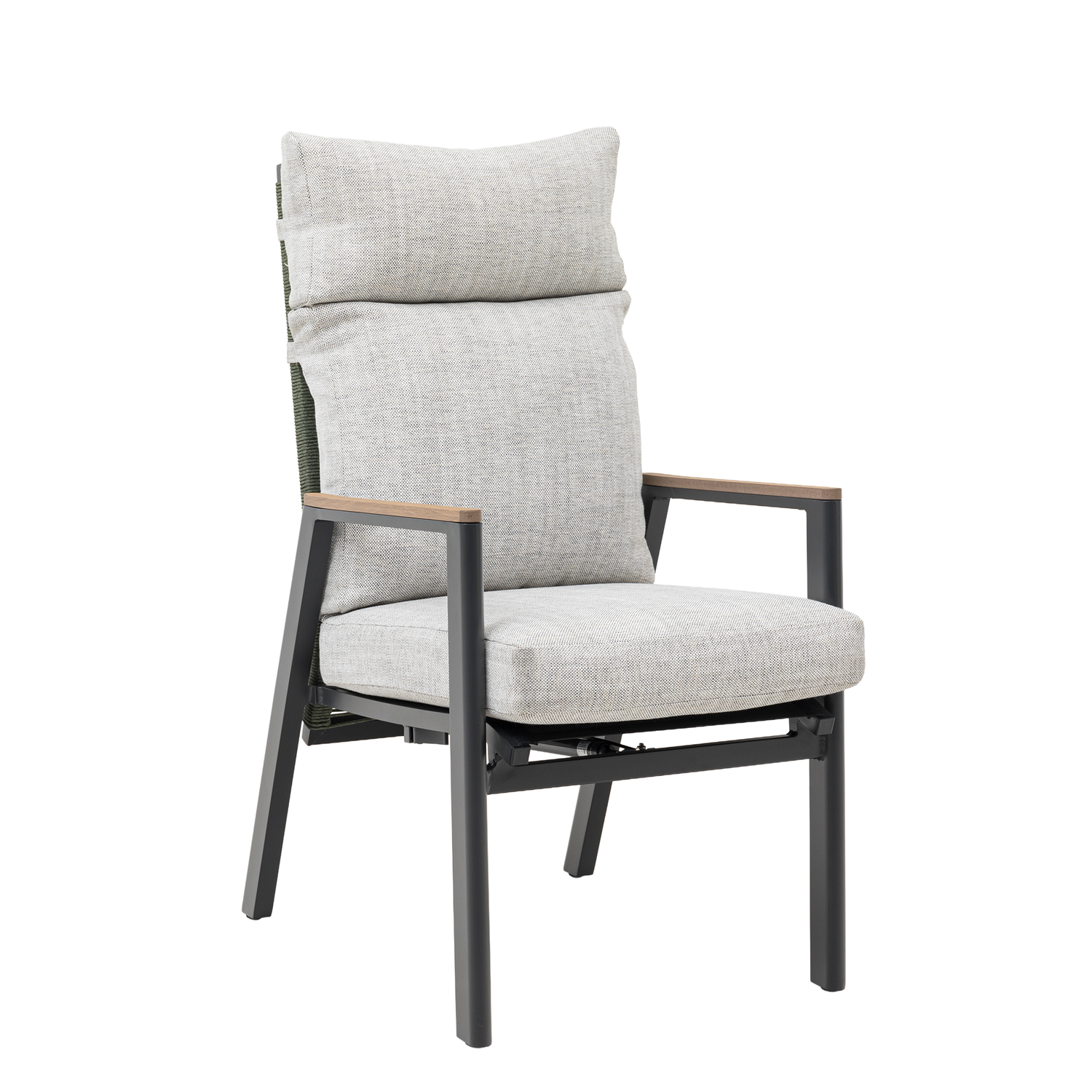 Aluminium / Rope Deluxe Move Sessel Arona in anthrazit / olive grün