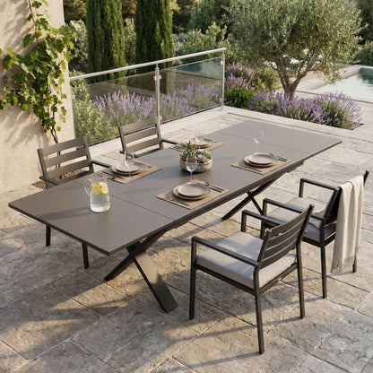 Wenn draußen zum Wohnzimmer wird: ARONA Dining-Set mit 6 Move-Sesseln &amp; ausziehbarem Tisch