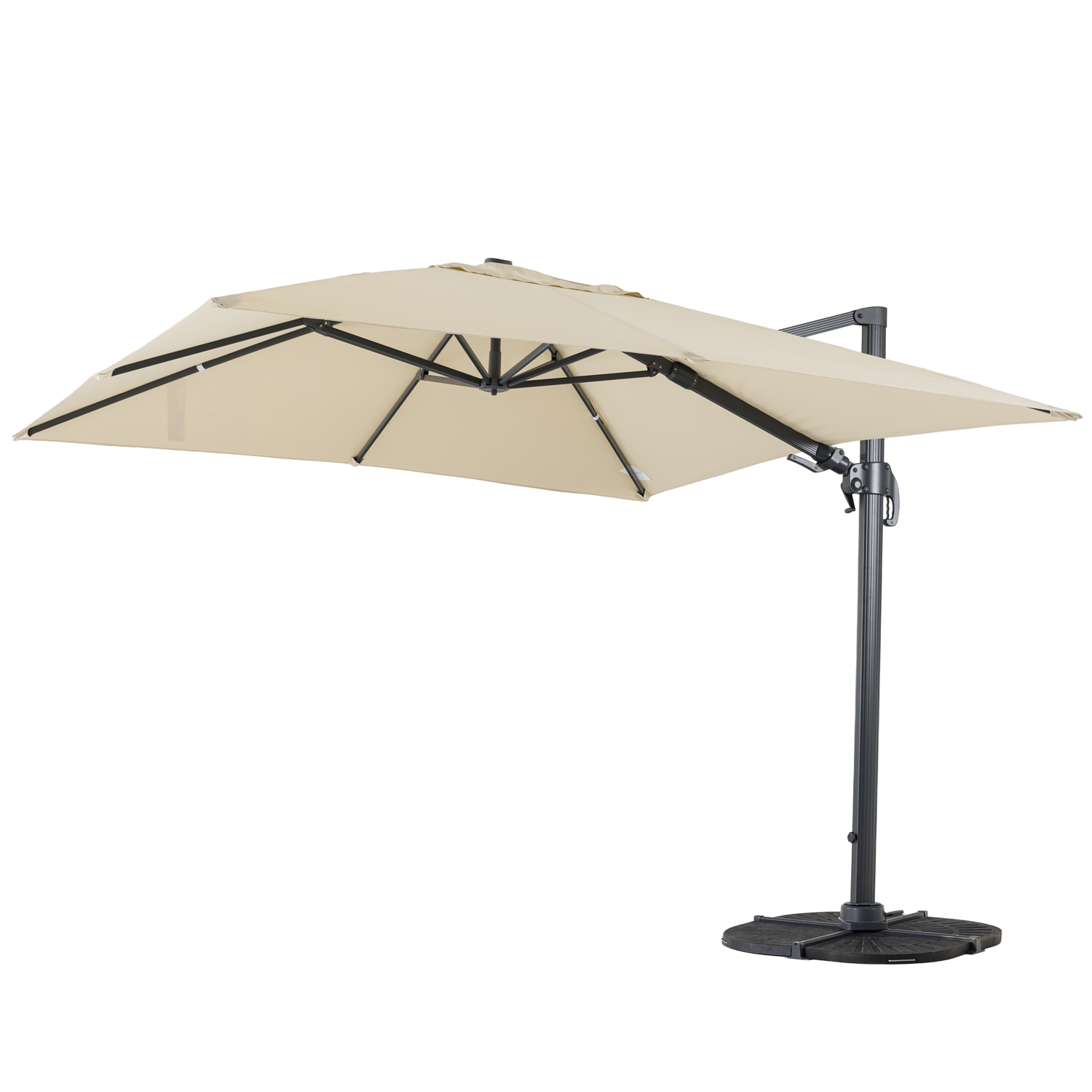 Aluminium / Polyester Sonnenschirm Nova 3x3m natur / UV50+