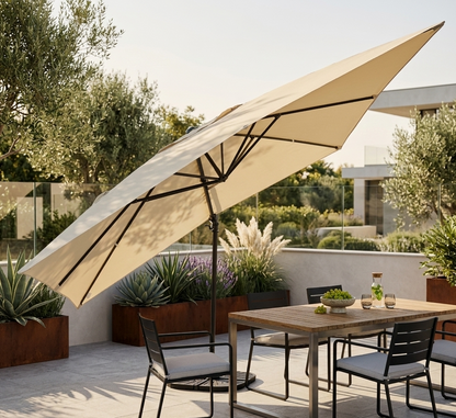 Sonnenschirm Nova 3x4m natur UV50+ / inkl. Schirmständer
