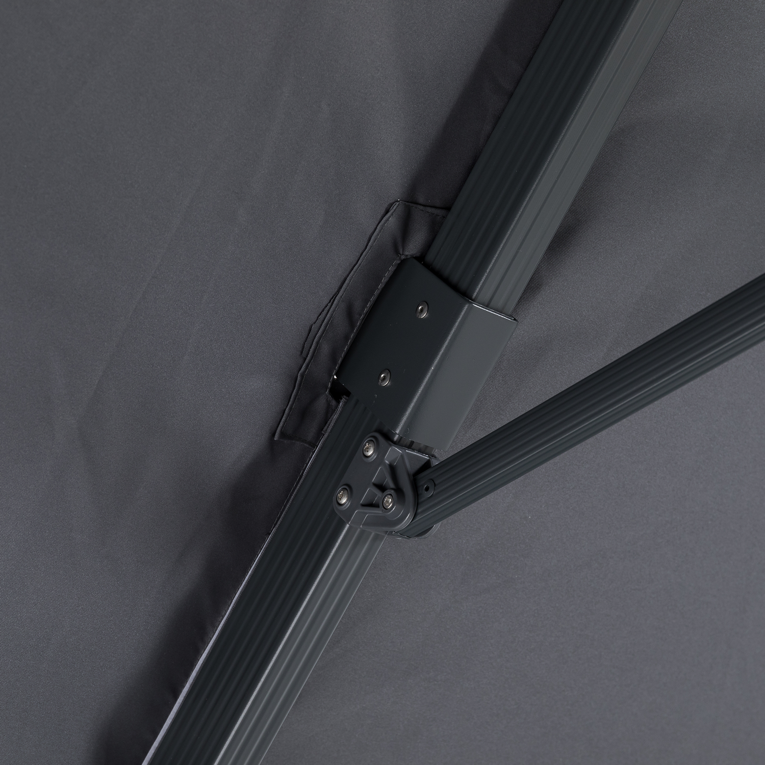 Aluminium / Polyester Sonnenschirm Luno 3x3m anthrazit UV50+