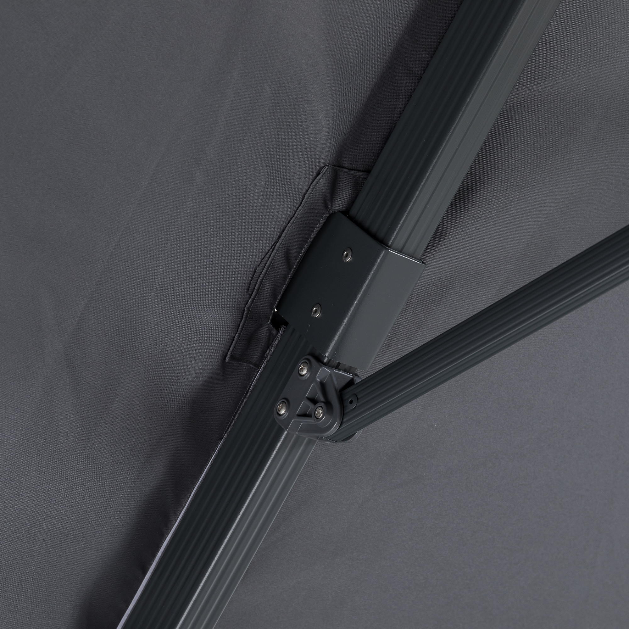 Aluminium / Polyester Sonnenschirm Luno 3x3m anthrazit UV50+