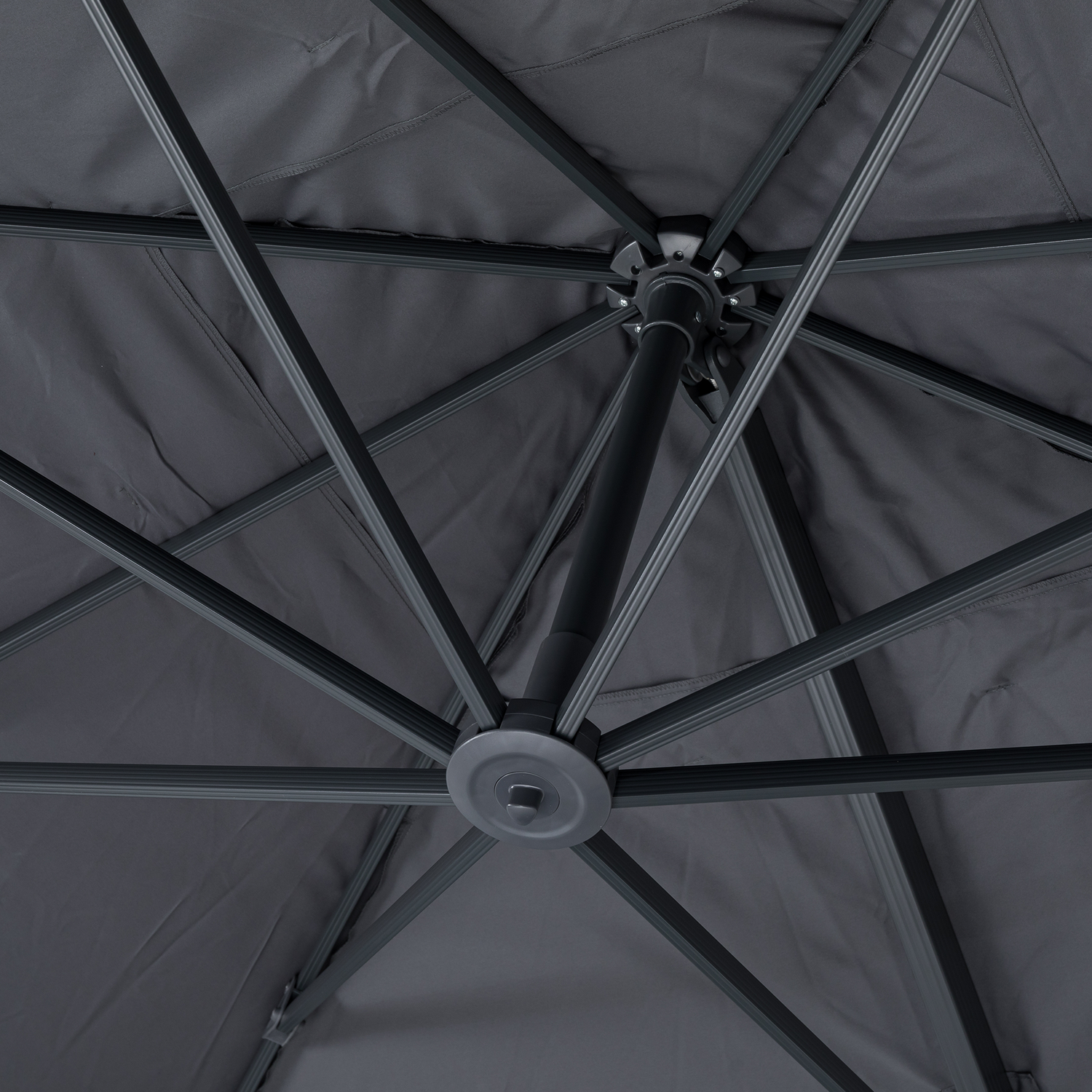 Aluminium / Polyester Sonnenschirm Luno 3x3m anthrazit UV50+