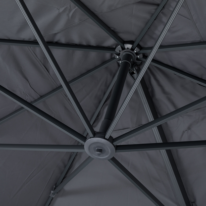 Aluminium / Polyester Sonnenschirm Luno 3x3m anthrazit UV50+