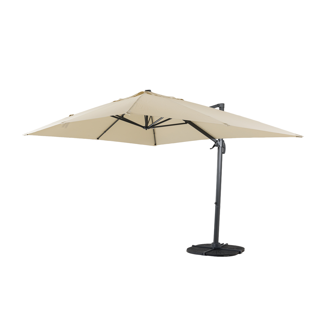 Sonnenschirm Luno 3x4m natur UV50+ / inkl. Schirmständer