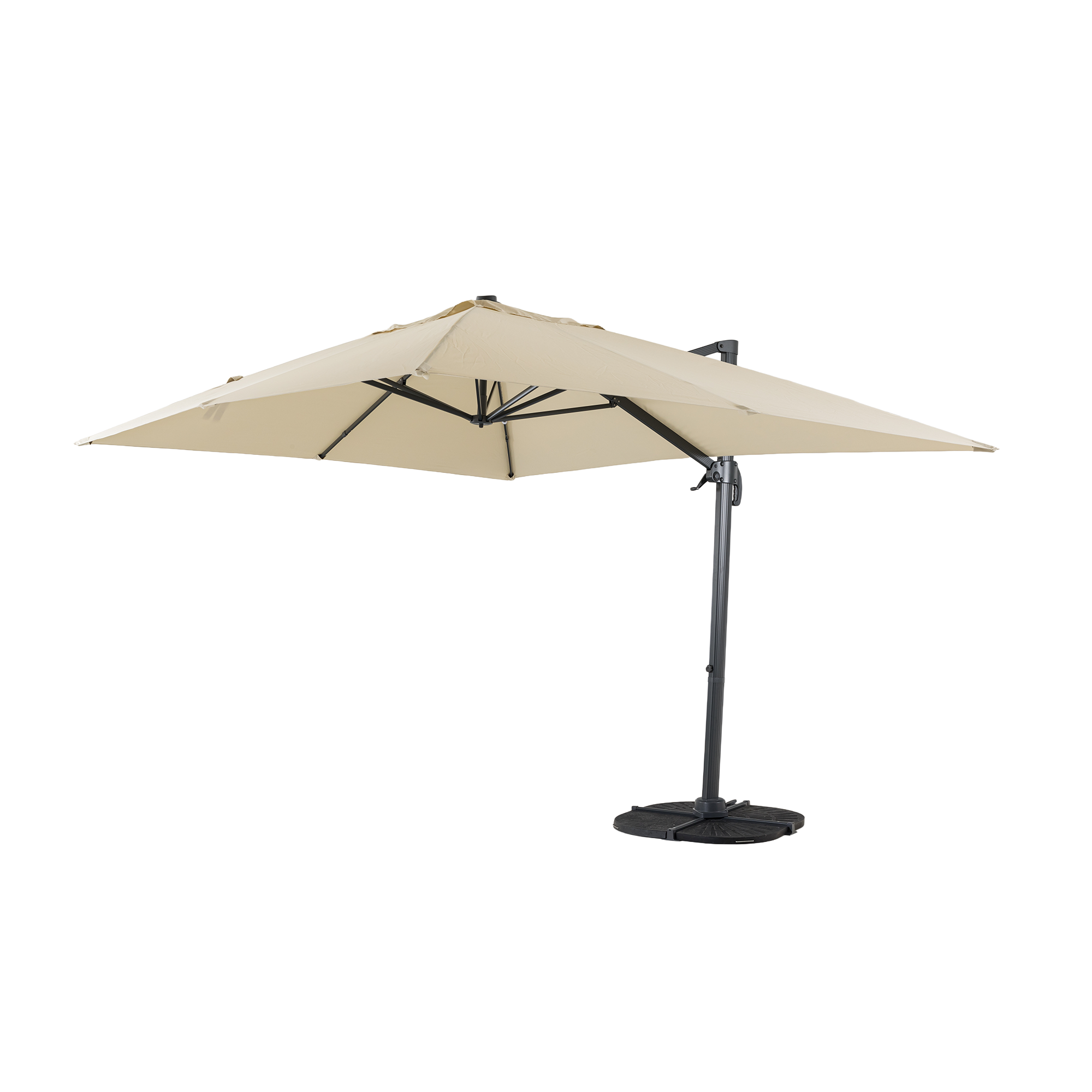 Aluminium / Polyester Sonnenschirm Luno 3x3m natur UV50+