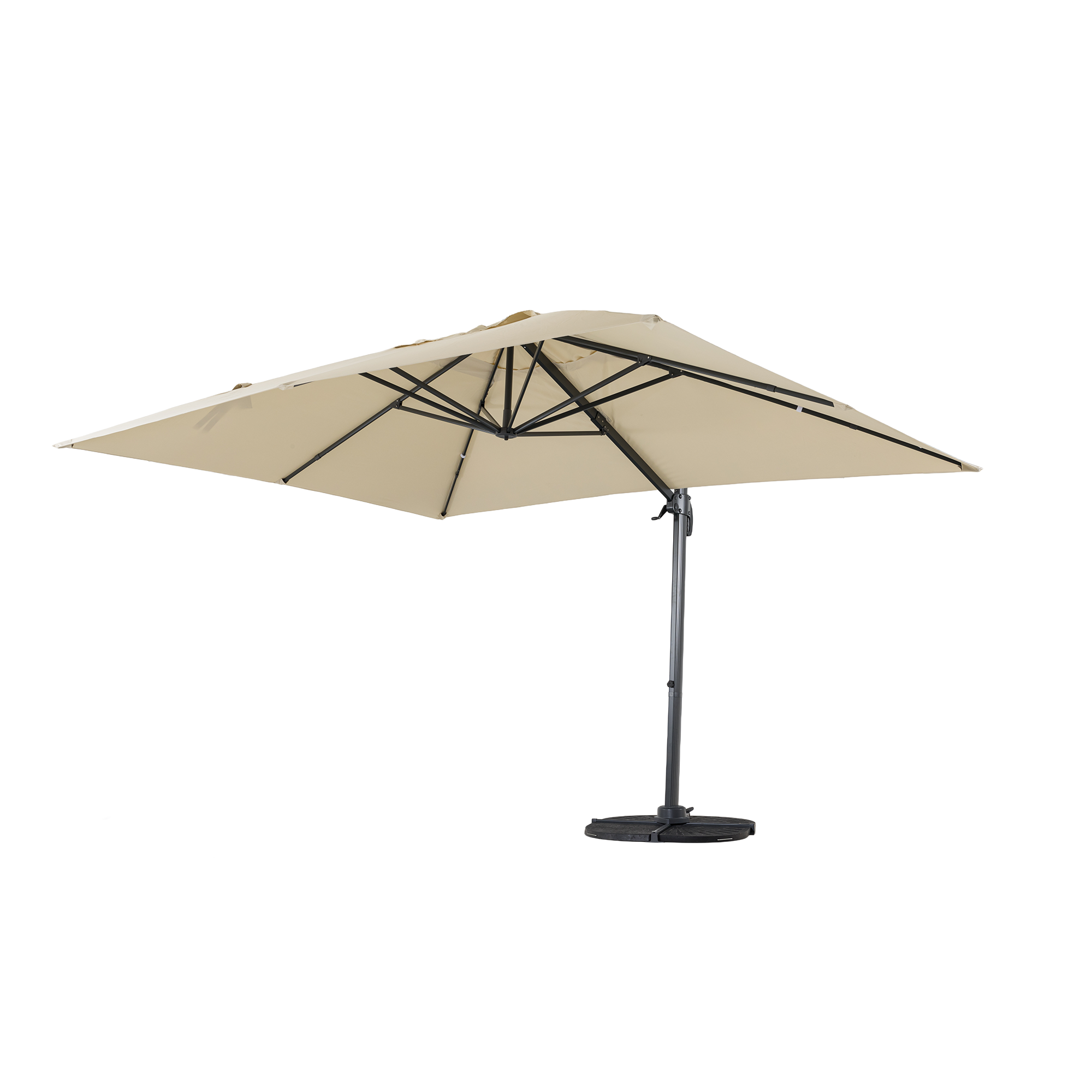 Aluminium / Polyester Sonnenschirm Luno 3x3m natur UV50+