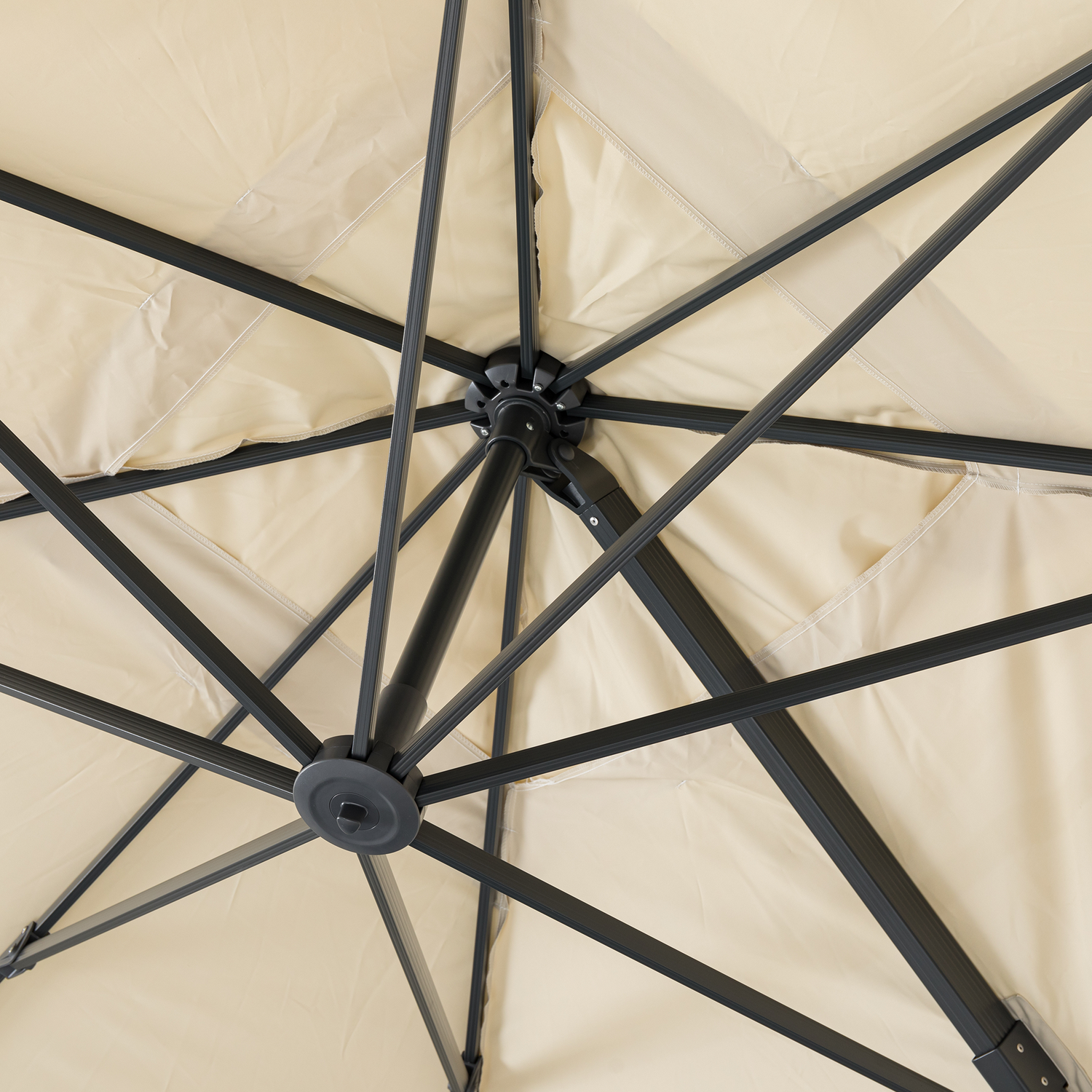 Aluminium / Polyester Sonnenschirm Luno 3x3m natur UV50+