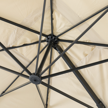 Aluminium / Polyester Sonnenschirm Luno 3x3m natur UV50+