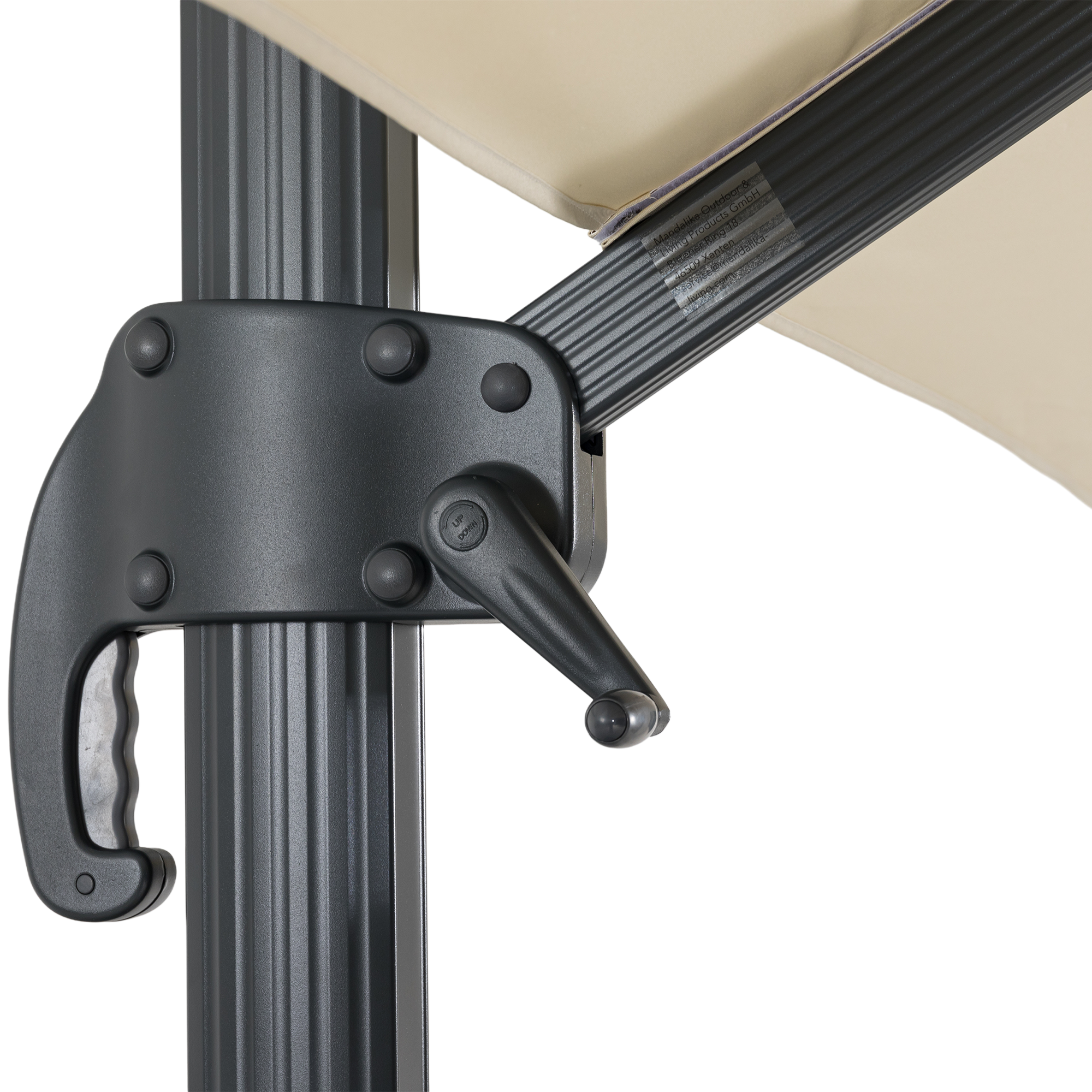 Aluminium / Polyester Sonnenschirm Luno 3x3m natur UV50+