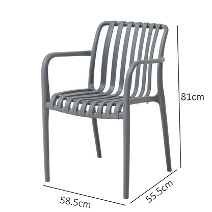Kunststoff Stapelsessel Viva in der Farbe grau