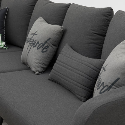 LUXUS, DER DRAUSSEN BLEIBT. Avelon Lounge – 100 % wetterfest LIKA-TEX® Bezug in lava (anthrazit)