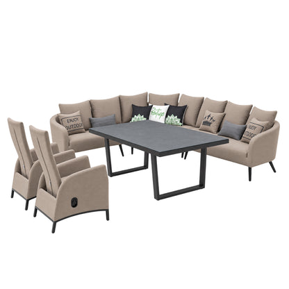 LUXUS, DER DRAUSSEN BLEIBT. Avelon Lounge – 100 % wetterfest LIKA-TEX® Bezug in sand (nature)