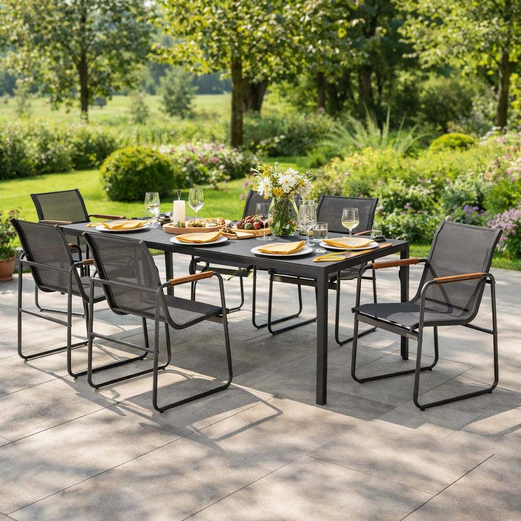 *** Outdoor-Highlight zum Jahresstart *** Gartenmöbel Set Trento bestehend aus 6x Sessel &amp; 1x Tisch 150cm