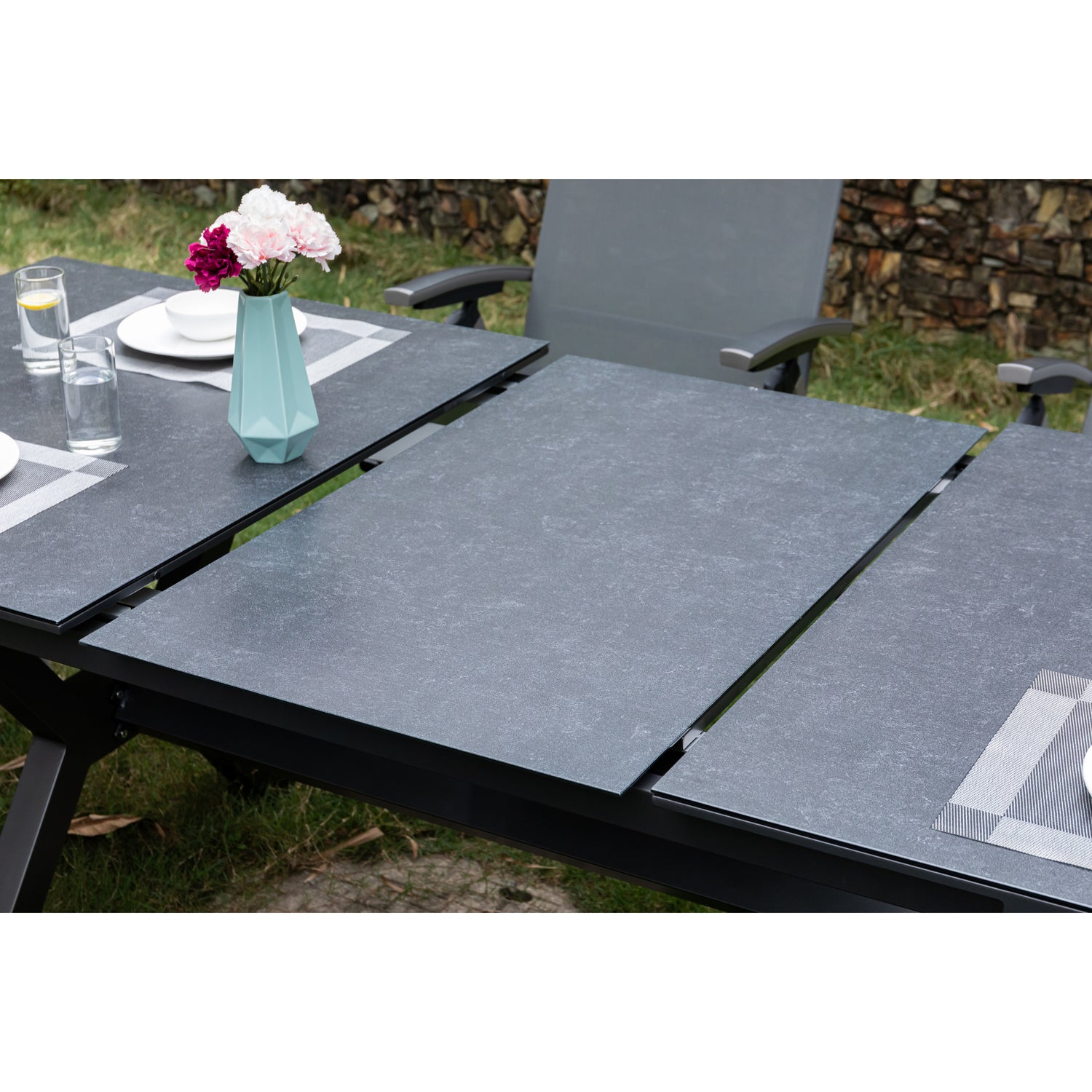7-tlg. Premium Dining Set / Essgruppe Avantage Silver Moon inkl. Ausziehtisch Phönix