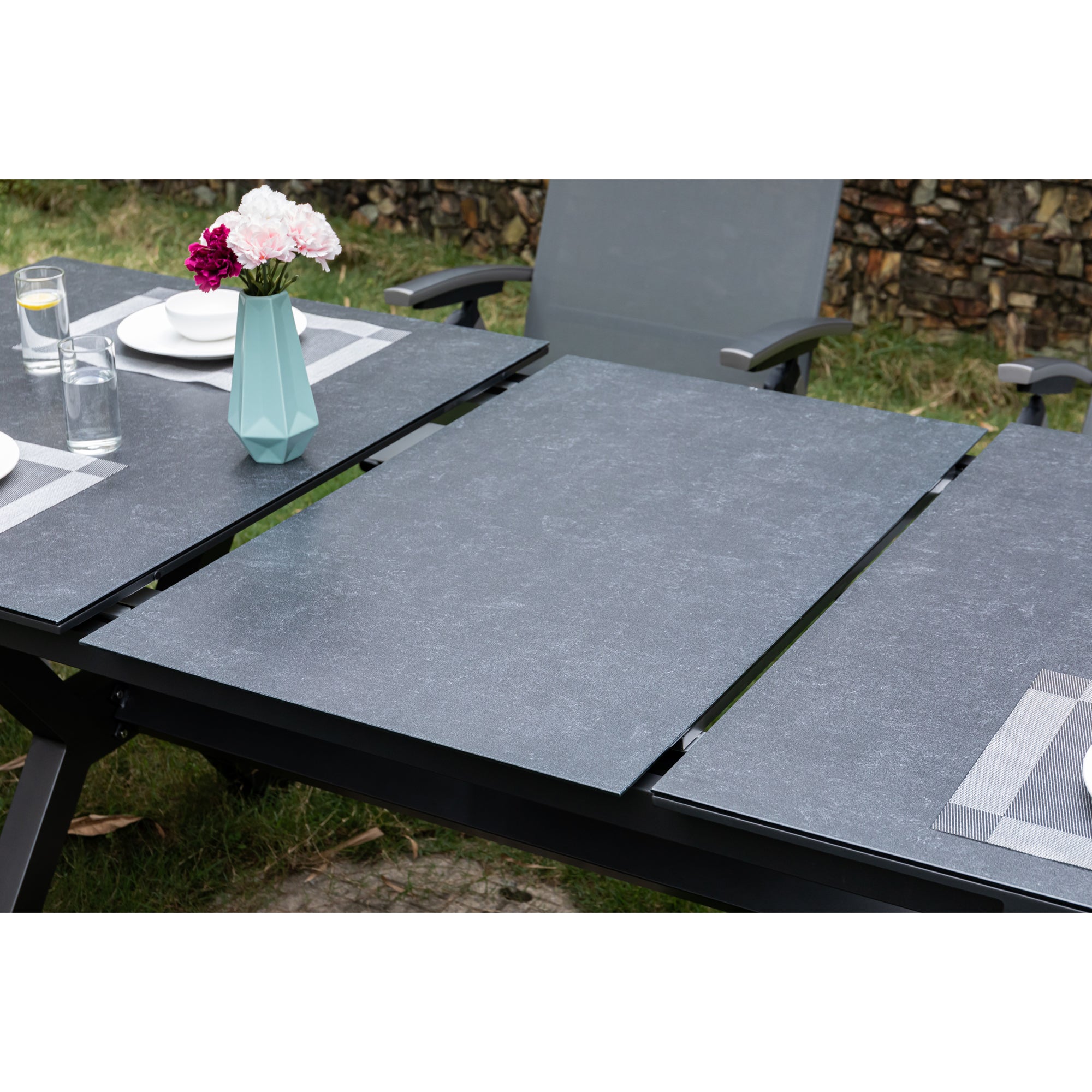 7-tlg. Premium Dining Set / Essgruppe Avantage Silver Moon inkl. Ausziehtisch Phönix