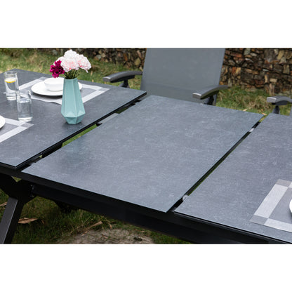 7-tlg. Premium Dining Set / Essgruppe Avantage Silver Moon inkl. Ausziehtisch Phönix