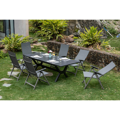 7-tlg. Premium Dining Set / Essgruppe Avantage Silver Moon inkl. Ausziehtisch Phönix