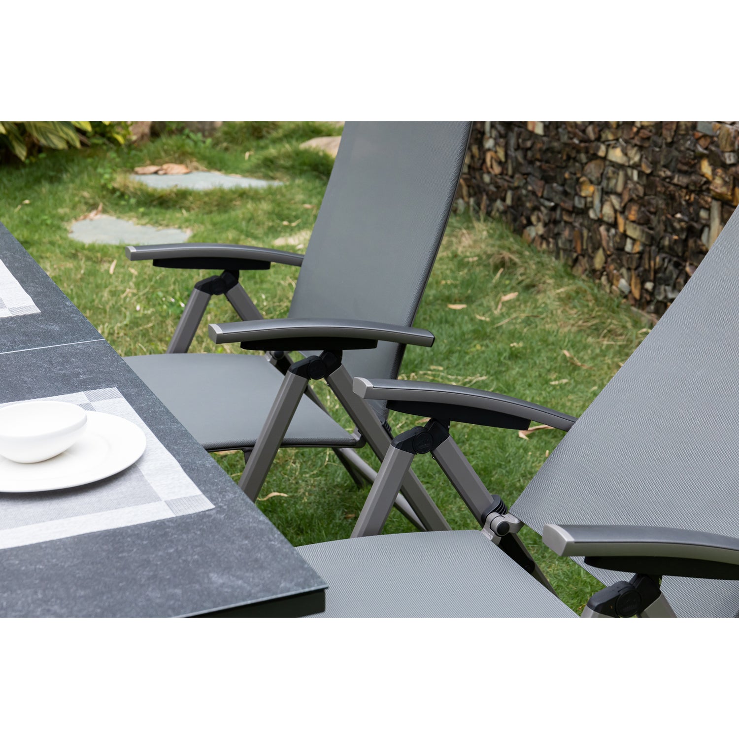 7-tlg. Premium Dining Set / Essgruppe Avantage Silver Moon inkl. Ausziehtisch Phönix