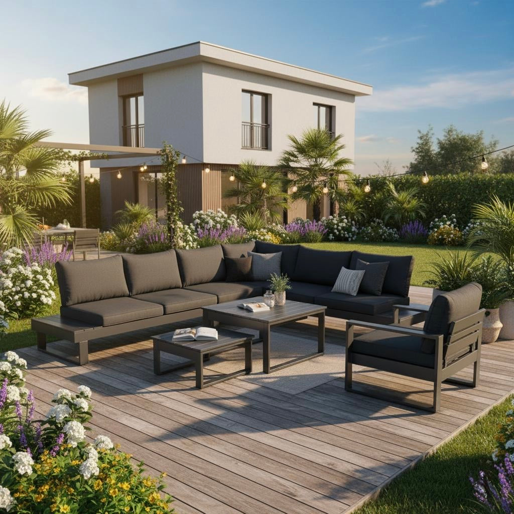 XXL Designer Aluminium Lounge Black Baracoa / Modern &amp; voll im Trend