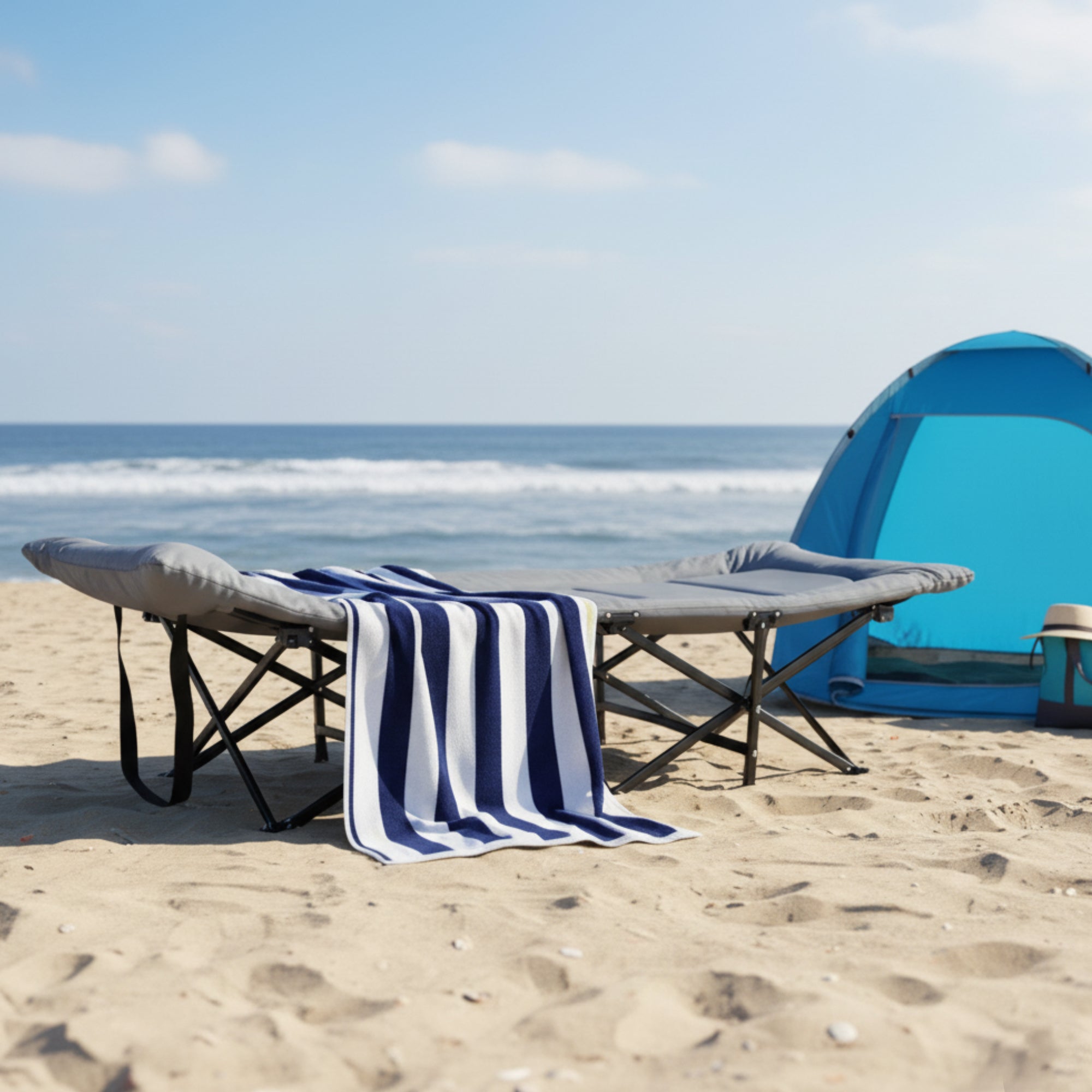 SUMMER SALE ☀️⛱️🏝️   XXL Campingbett / Feldbett / Gästebett / Sonnenliege faltbar praktisch und flexibel 185x67x38cm