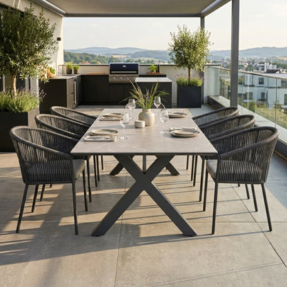 Luxury Outdoor 7 tlg. Dining Set „Avantage &amp; Manhattan“ – Wetterfest