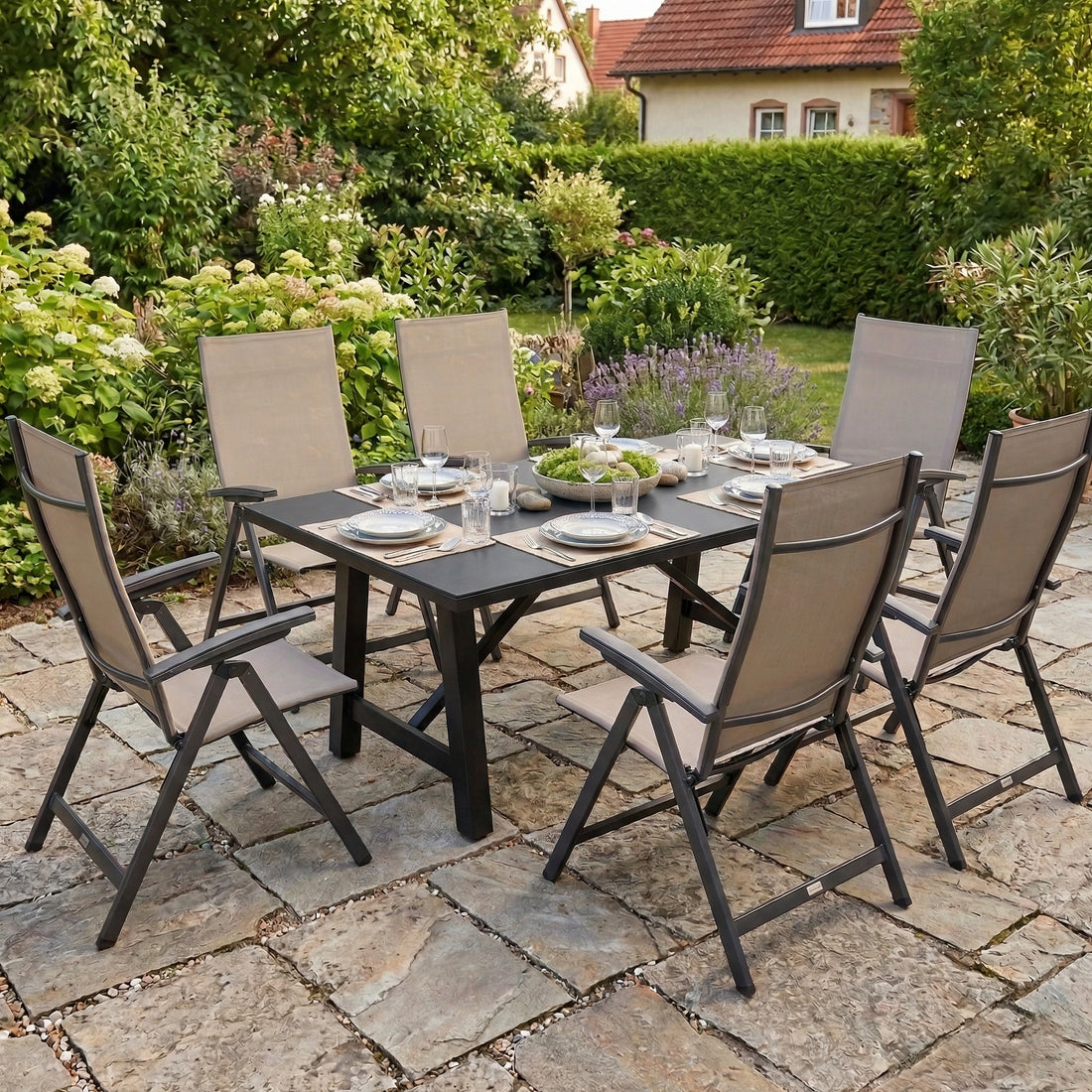 7-teiliges Outdoor Dining Set Avantage XL &amp; Phönix – Stilvoll, flexibel &amp; wetterfest