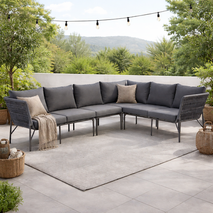 Dining Lounge Set Mykonos / variabel stellbar / Alugestell kombiniert mit Rope