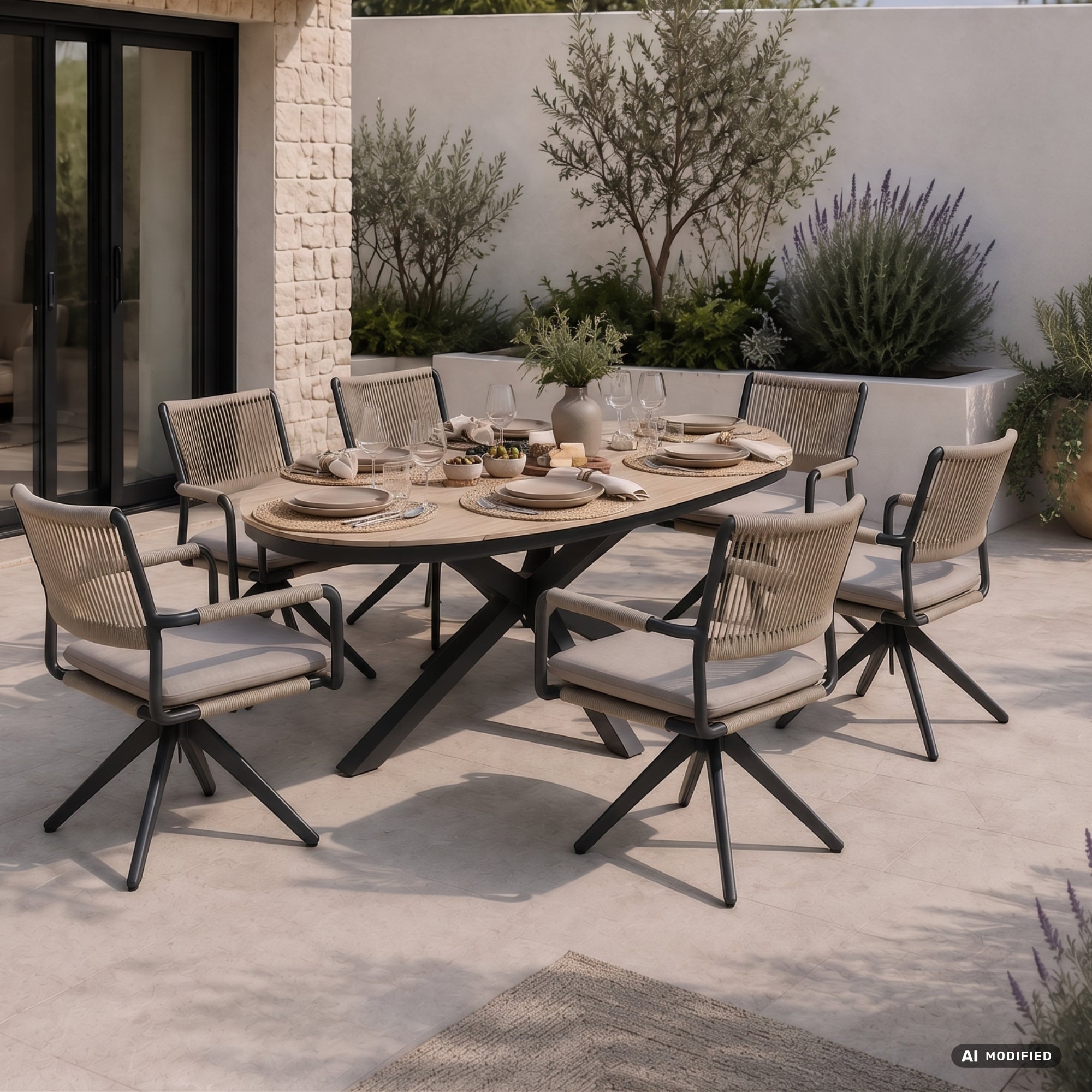 SUMMER SALE ☀️⛱️🏝️  Essgruppe / Dining Set CORDA kombiniert mit dem VOLTERRA Design-Tisch