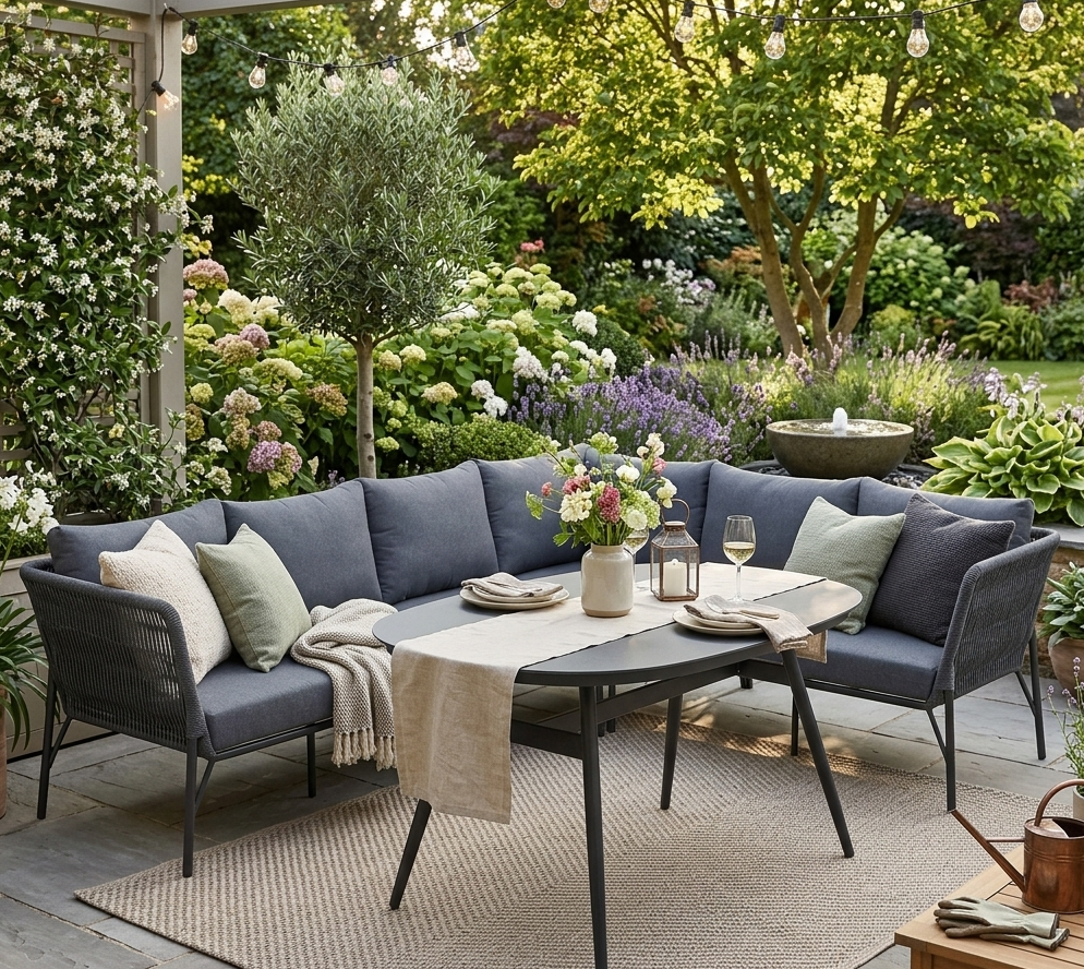 Das ultimative Outdoor-Erlebnis: Design Lounge-Set "Mykonos" &amp; Loungetisch "Puro"