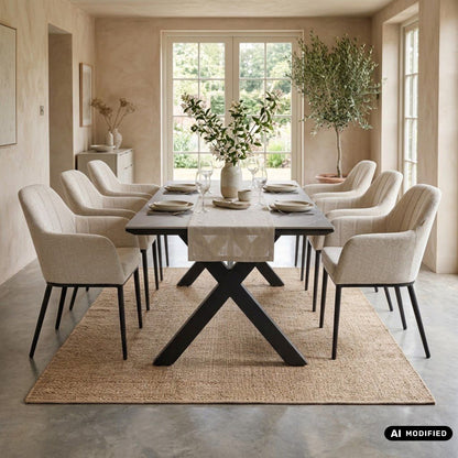 OUTDOOR DINING MIT WOHNZIMMERGEFÜHL! VELUVÉ by LIKA-TEX® Dining Set HERITAGE &amp; AVANTAGE – 6 Sessel + Sintered-Stone Tisch