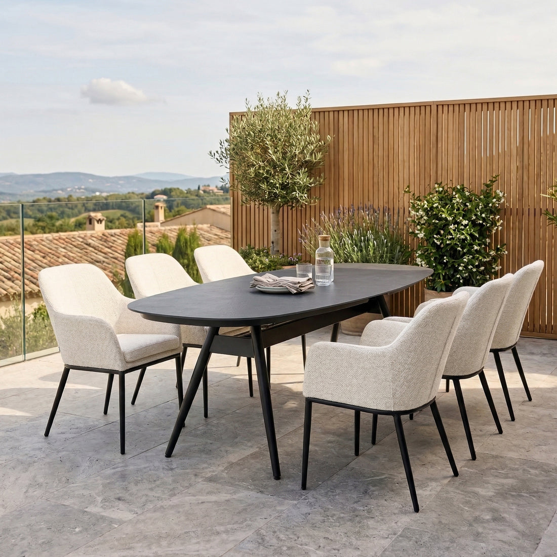 LUXURY! ESSGRUPPE / Dining Set HERITAGE PEARL / 365 Tage wetterfest genießen