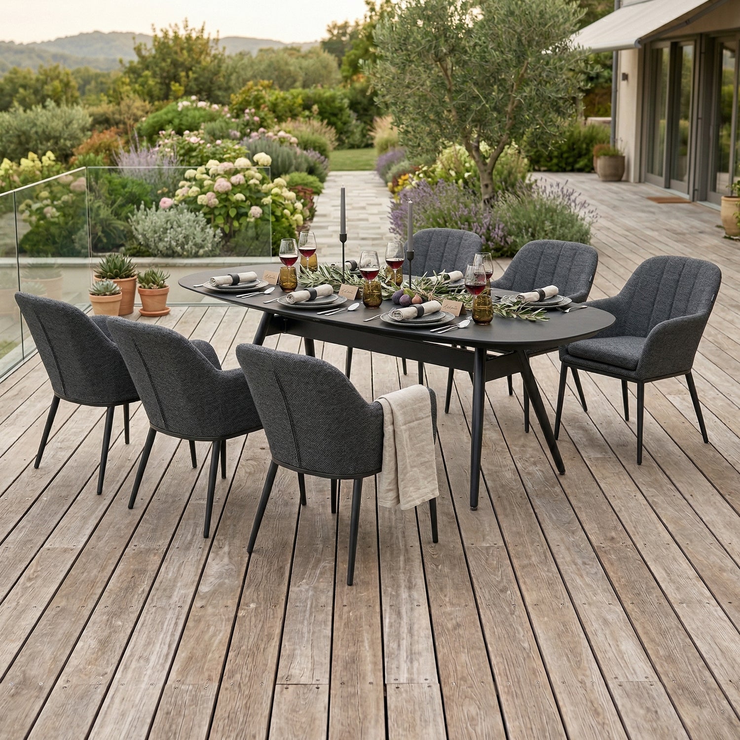 LUXURY! ESSGRUPPE / Dining Set HERITAGE ONYX / 365 Tage wetterfest genießen