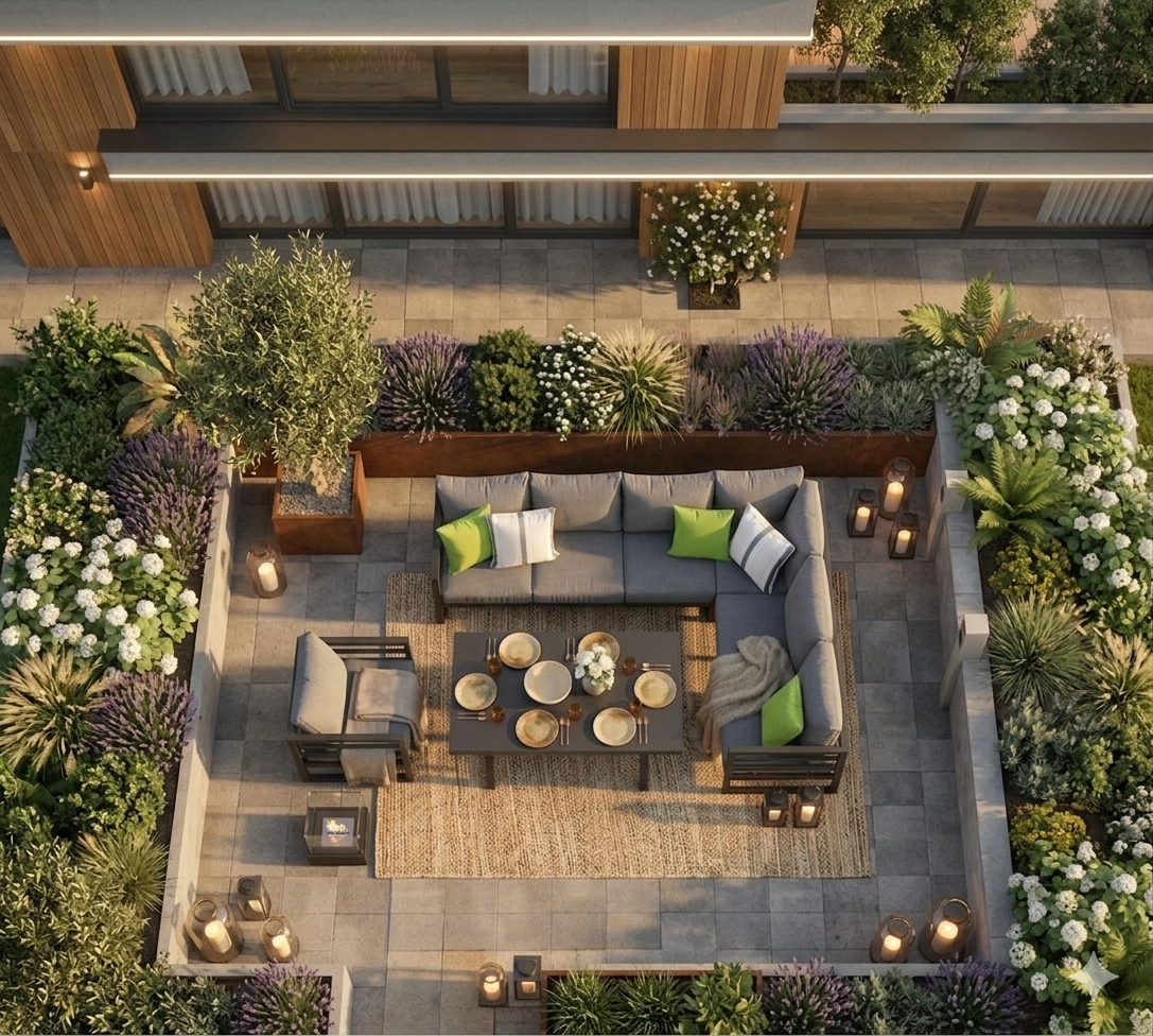 LUXUS PUR! Dining Eck Lounge Java XL /  variabel stellbar - Sunbrella® 100% Wetterfest inkl. Sessel