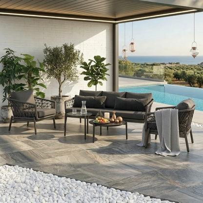 SUMMER SALE ☀️⛱️🏝️  Premium Designer Lounge Set Haven / Eine Kombination aus Alu &amp; Polyrope Cord