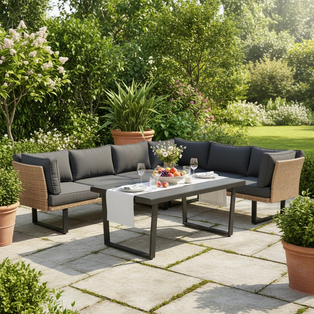 Designer Dining Lounge Iguana / variabel stellbar / hoher Tisch ideal zum speisen