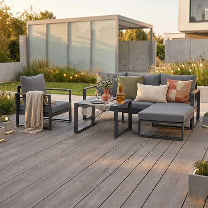 Kissen wegräumen? 365 Tage draußen lassen! Lounge Set Elana 100% wetterfest dank Sunbrella®