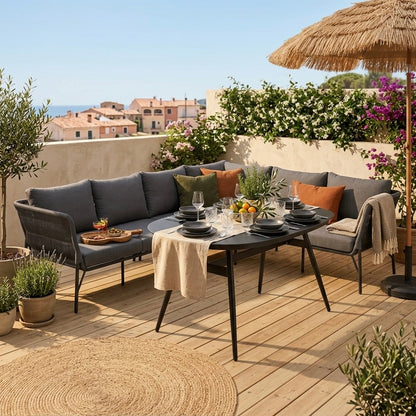 Das ultimative Outdoor-Erlebnis: Design Lounge-Set "Mykonos" &amp; Loungetisch "Puro"