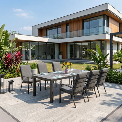 OUTDOOR NEU DEFINIERT! Premium Set Neapel Nero inkl. Madri Sintered Stone Tisch 220x100cm