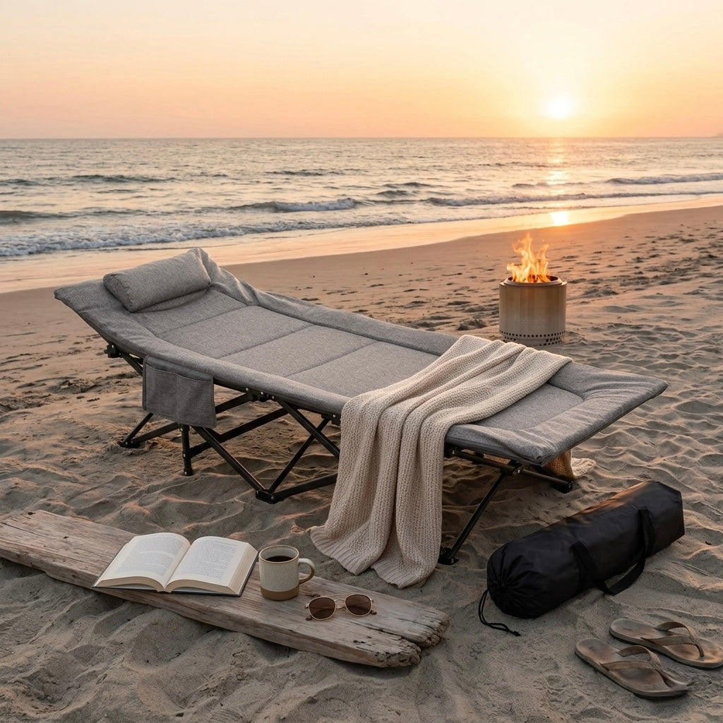 SUMMER SALE ☀️⛱️🏝️   XXL Campingbett / Feldbett / Gästebett / Sonnenliege faltbar praktisch und flexibel 185x67x38cm
