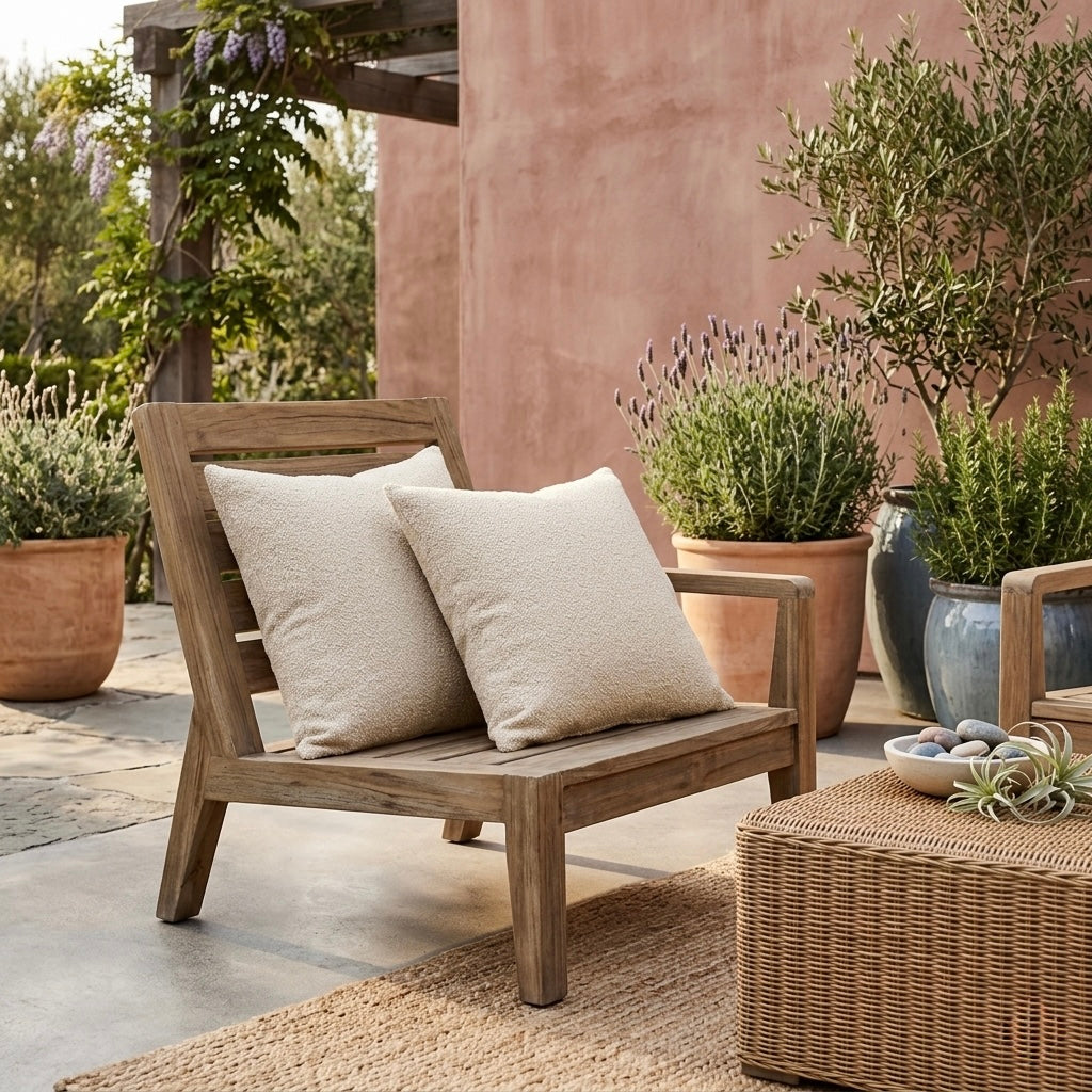 2er Set Outdoor Dekokissen off-white ca. 40 x 40cm wetterfest