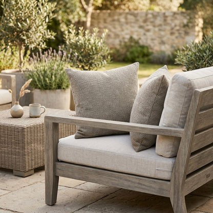 2er Set Outdoor Dekokissen beige ca. 40 x 40cm wetterfest