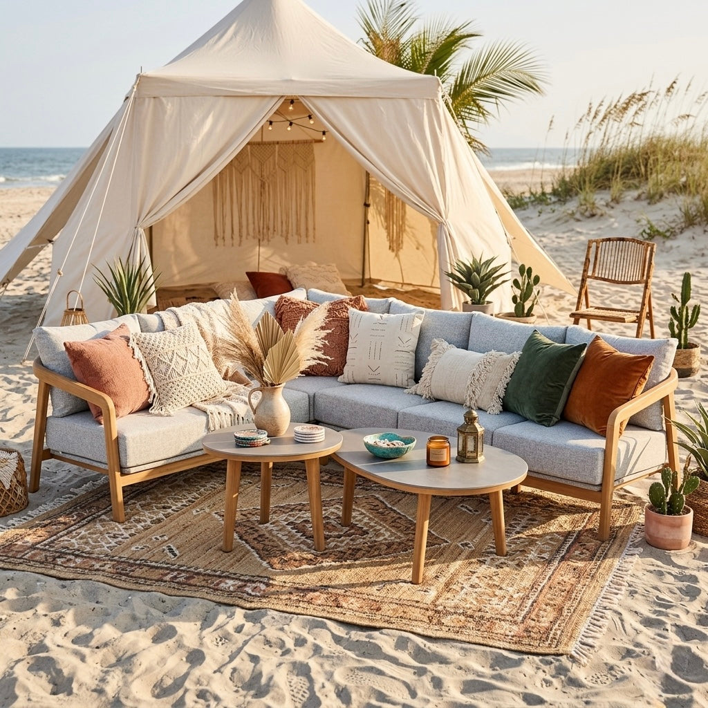 Inspired by nature! Ecklounge Set Granvia eine Kombination aus Alu Teakholz Rope und Olefin Stoff