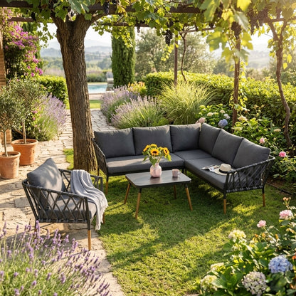 SUMMER SALE ☀️⛱️🏝️  Lounge Set Amantea - Gemütlichkeit und Stil vereint in einer Lounge inkl. Sessel